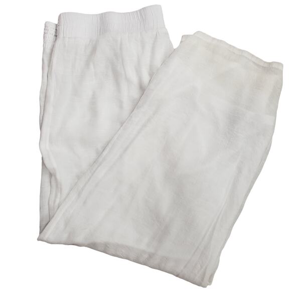 New Directions Curvy Women's White Lace Trim Flowy Pants Size 3X - Picture 1 of 11